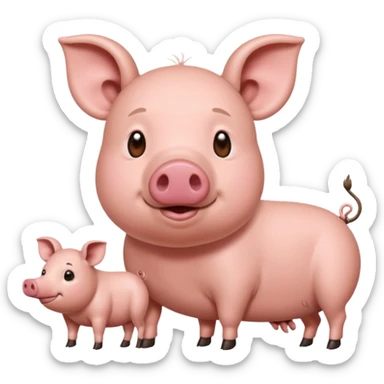 Une fourmi et un cochon dinde devant un trisomique  sticker