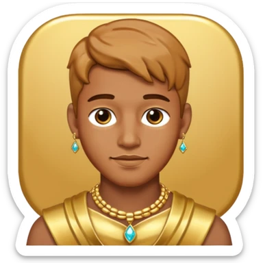 Caramel skinned male with jewelry sticker