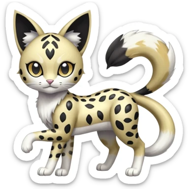 Meloetta-Gatomon-Liepard-Pokémon-Digimon-Fakémon-fusion-hybrid-creature sticker