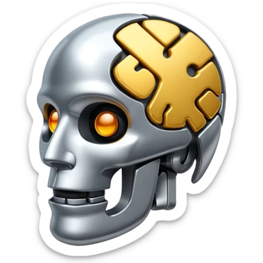 write "AI" with symbol of psychology  sticker