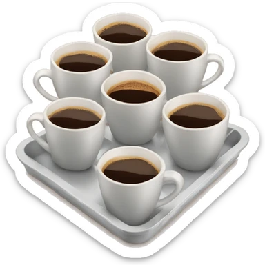 4 cups of coffee in a tray sticker