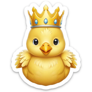 Un poussin mignon avec une couronne  sticker