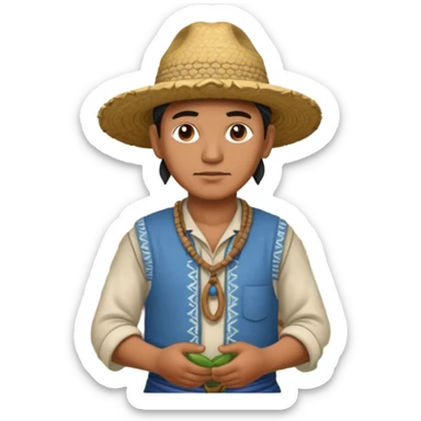 mayan farmer working sticker