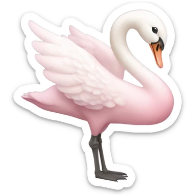 pastel pink swan sticker