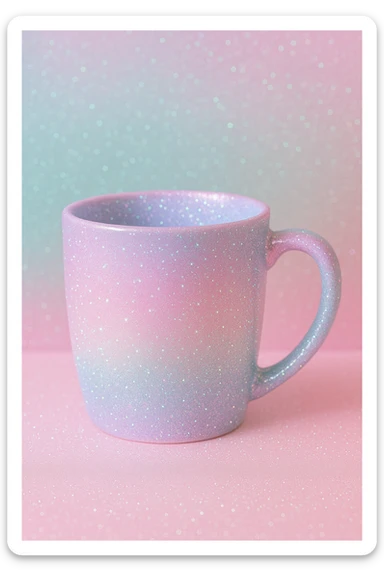 sparkly pastel mug sticker