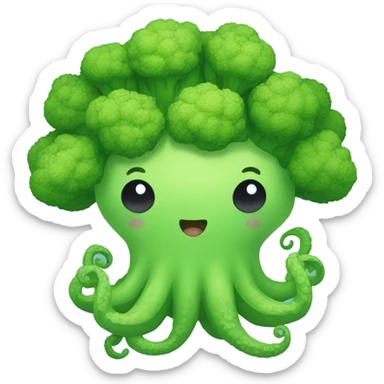 Kawaii broccoli octopus sticker