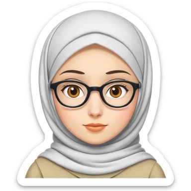 Nerd girl with hijab sticker