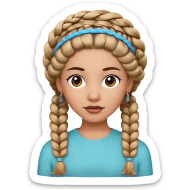 big braided woman face wiith big visible braids and headband sticker