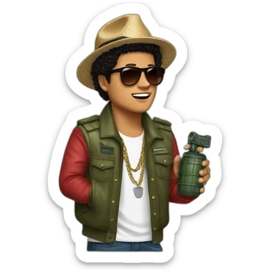 bruno mars with a grenade sticker