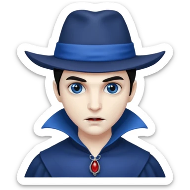 blue hat vampire sticker