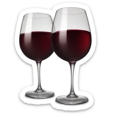 2 Red wine glasses cheering sticker