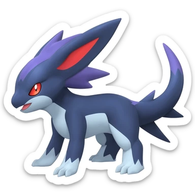 Meloetta-Litten-Guilmon-Darkrai-Pokémon-Fakémon-fusion-hybrid-creature sticker