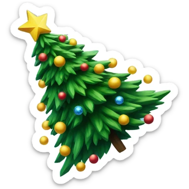A Christmas tree flying through outer space  sticker