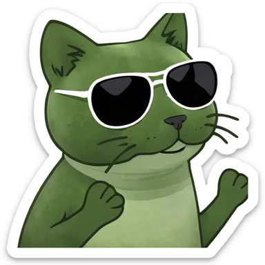 Cat with sunglasses sticker
