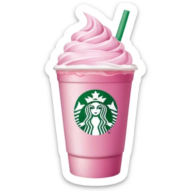 starbucks cup pink drink with cold foam sticker