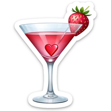 galentines red and pink cocktail sticker