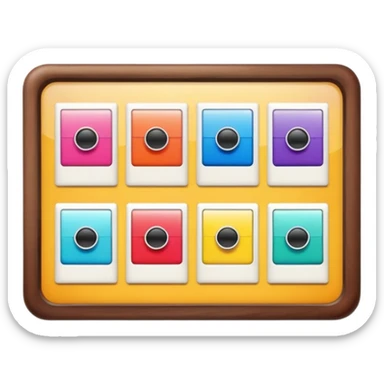 board with 8 polaroid photo sticker