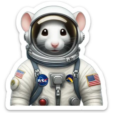 astronaut rat levitating sticker