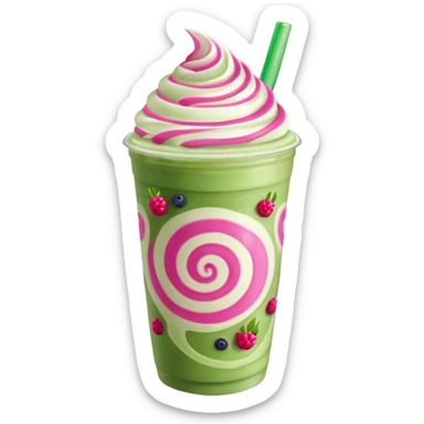 iced berry matcha latte sticker