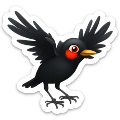 Black Bird red eyes sticker