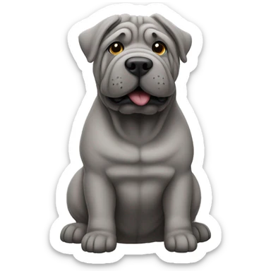 grey shar-peï with folds sticker