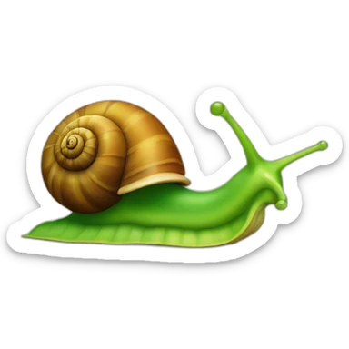 Snail with green shell sticker