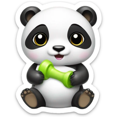 Baby panda with a soother sticker