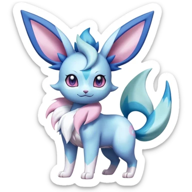 Kawaii Sylveon-Glaceon-Vaporeon-Espeon-Pokémon full body sticker