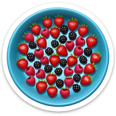 bowl solo de frutos rojos: fresas, moras, frambuesas. con vista desde arriba sticker