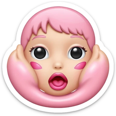 baby pink kiss mark sticker