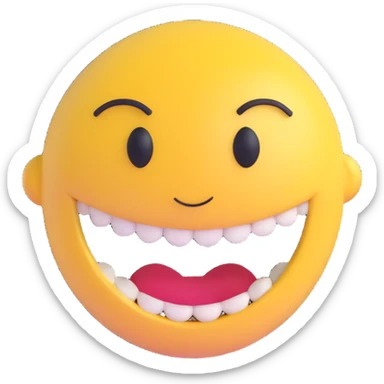 smiling face with braces sticker