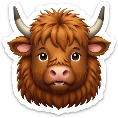 Single color highland cow emoji sticker
