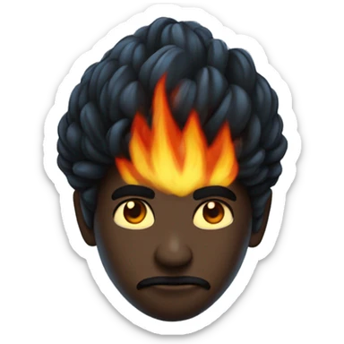 Carazon azul oscuro con fuego negro sticker