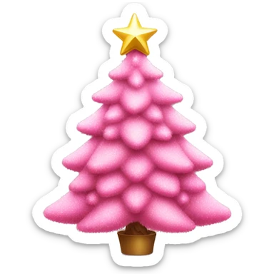 A pink Christmas tree with  pink decorations and what a star sticker