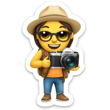 Cute tourist taking pics sticker