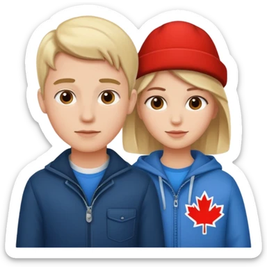 American boy Canadian girl  sticker