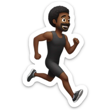 a black faced man running sticker