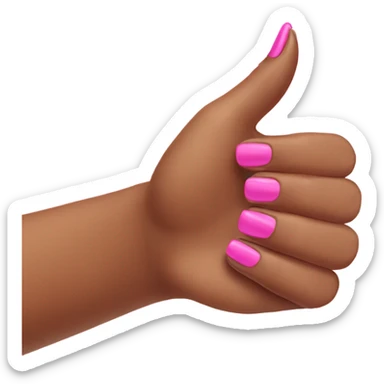Thumbs up pink nails sticker