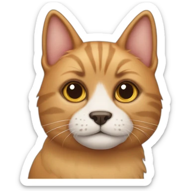 half cat half dog sticker