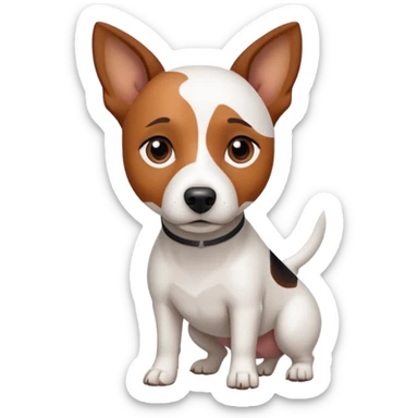 a white jack russell the size of a kelpie sticker
