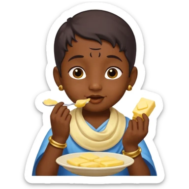 Little Krishna eating butter  sticker