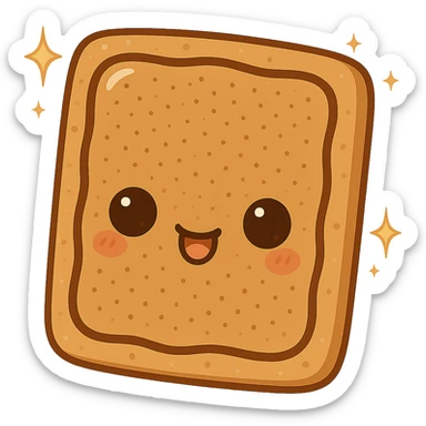 Add sparkles to the chibi brown sugar cinnamon poptart, making it look magical and shiny, while keeping the transparent background. sticker