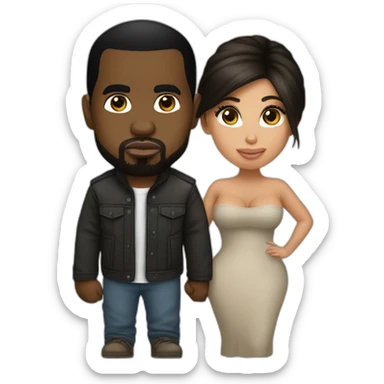 kim kardashian holding midget kanye sticker