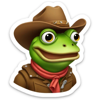 cowboy frog sticker