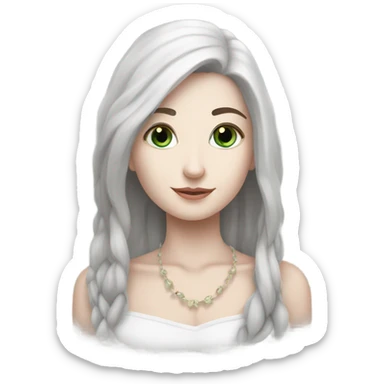 белая кошка как хеллоу китти с бантиком розового цвета на ушке милая sticker