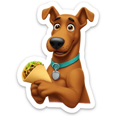 Scooby doo eating a taco sticker