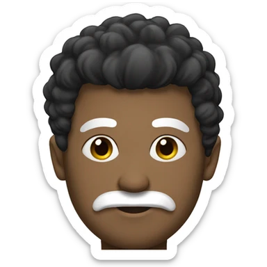 Man with black mohawk white mustache sticker