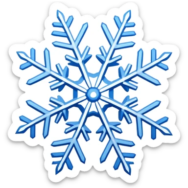 white snowflake with blue snowflake sticker