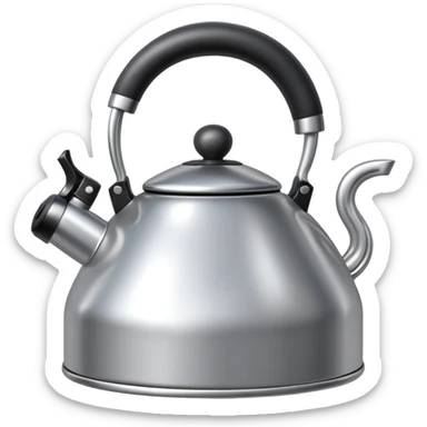 Silver colored heart shaped kettle sticker