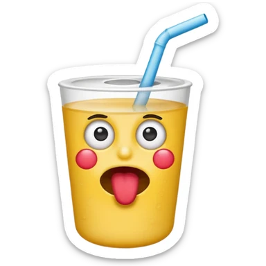 Emoji qui snif de la drogue avec une paille sticker